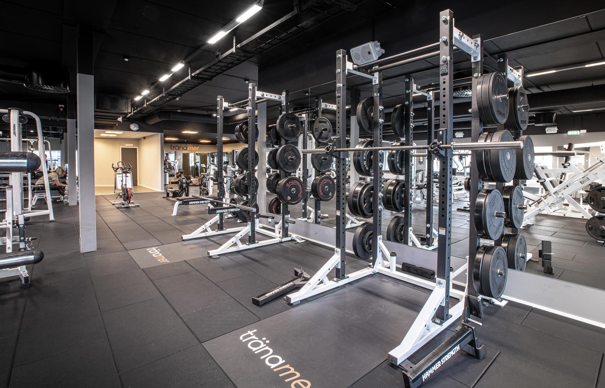 Fria vikter inne på gymmet